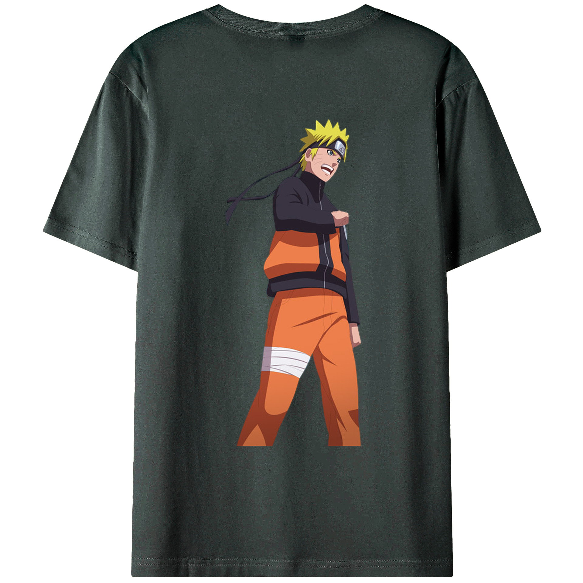 （画像用） NARUTO -ナルト- うずまき ナルト Uzumaki Naruto 綿100％ メンズ半袖Tシャツ（バックプリント） 通気性